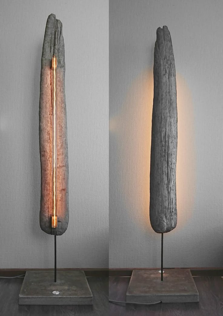 Charred Wood Floor Lamp