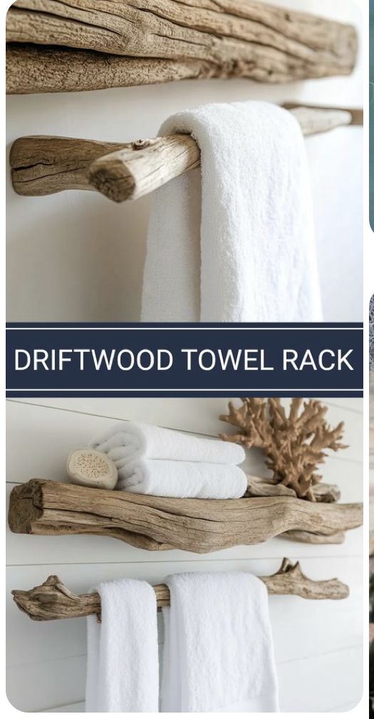 Coastal Driftwood Towel Rack